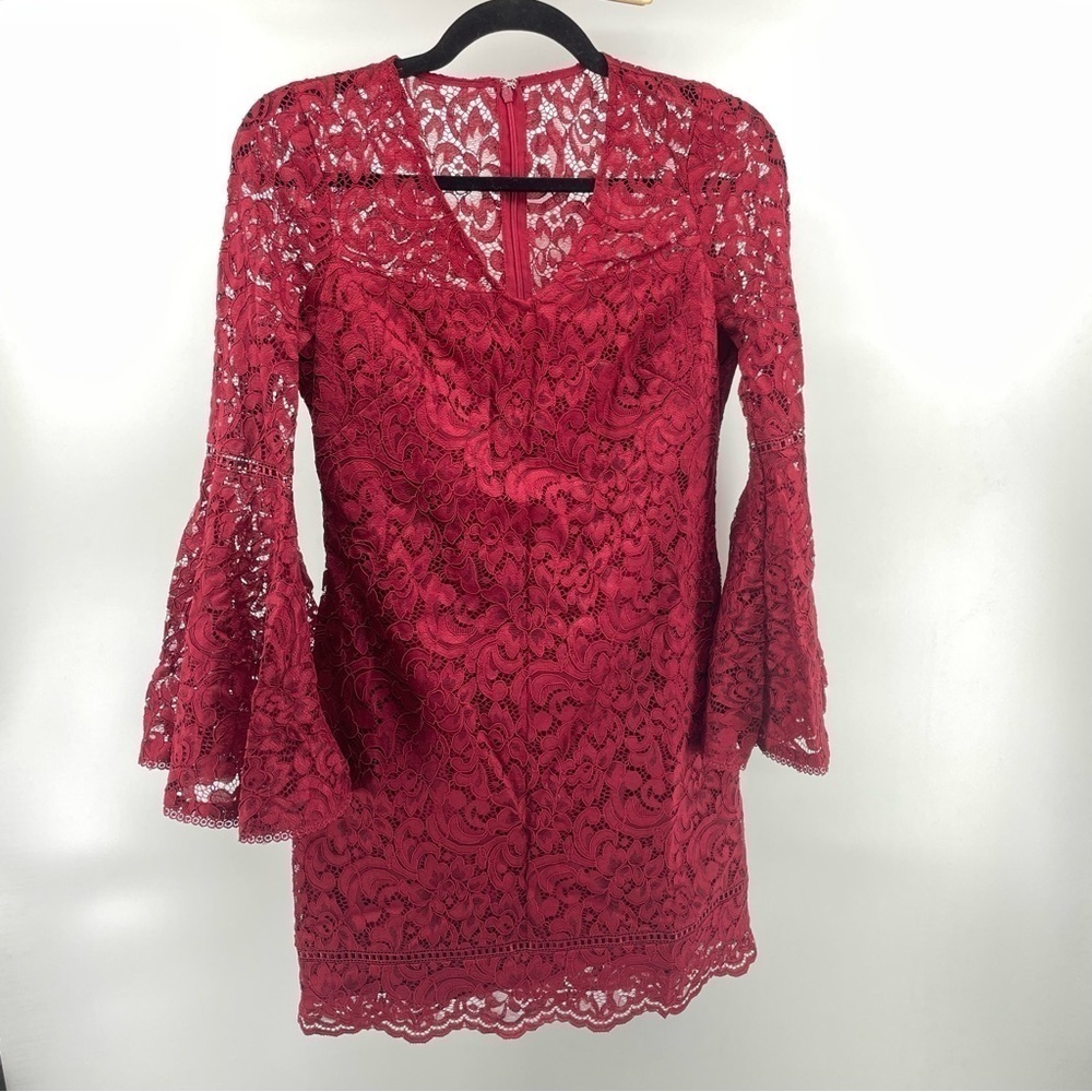White House black market Bell-Sleeve Lace Shift Dress Z160‎ - Picture 12 of 13